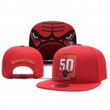 Cappellino Chicago Bulls Mitchell & Ness 50th Anniversary Snapback Rosso