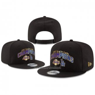 Cappellino Los Angeles Lakers Adjustable 2020 Dual Champions City Nero