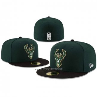 Cappellino Milwaukee Bucks Unadjustable New Era 59FIFTY Verde Oscuro