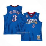 Maglia Philadelphia 76ers Allen Iverson #3 Mitchell & Ness 2001-02 Blu