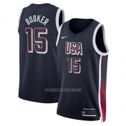 Maglia USA 2024 Devin Booker # 15 Blu