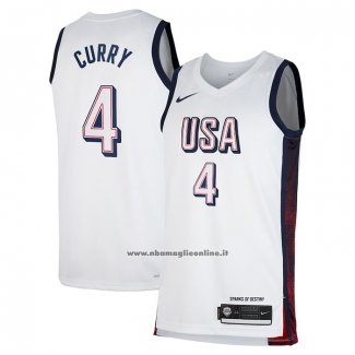 Maglia USA 2024 Stephen Curry # 4 Bianco