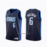 Maglia Dallas Mavericks Kristaps Porzingis #6 Earned 2020-21 Blu