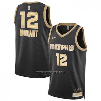 Maglia Memphis Grizzlies Ja Morant #12 Select Series Or Nero