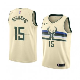 Maglia Milwaukee Bucks Shabazz Muhammad NO 15 Citta 2018 Crema