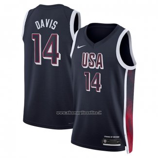 Maglia USA 2024 Anthony Davis # 14 Blu