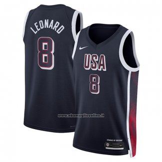 Maglia USA 2024 Kawhi Leonard # 8 Blu