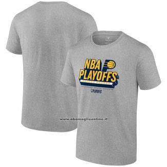 Maglia Manica Corta Indiana Pacers 2024 NBA Playoffs Grigio