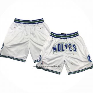 Pantaloncini Minnesota Timberwolves Classic Just Don Bianco