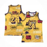 Maglia Los Angeles Lakers Kobe Bryant #24 Slap Sticker Mitchell & Ness 1996-97 Giallo