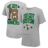 Maglia Manica Corta Boston Celtics 18-time NBA Finals Champions We Got 18 Banners Grigio