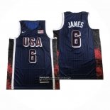 Maglia USA 2024 LeBron James # 6 Olimpiadi Blu