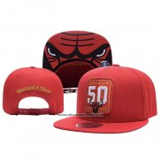 Cappellino Chicago Bulls Adjustable Mitchell & Ness 50th Anniversary Rosso