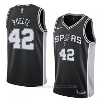 Maglia San Antonio Spurs Jakob Poeltl NO 42 Icon 2018 Nero