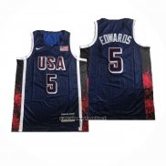 Maglia USA 2024 Anthony Edwards # 5 Olimpiadi Blu