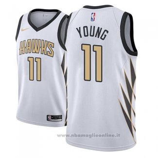 Maglia Atlanta Hawks Trae Young NO 11 Citta 2018-19 Bianco