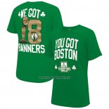 Maglia Manica Corta Boston Celtics 2024 NBA Finals Champions 18 Banners Verde