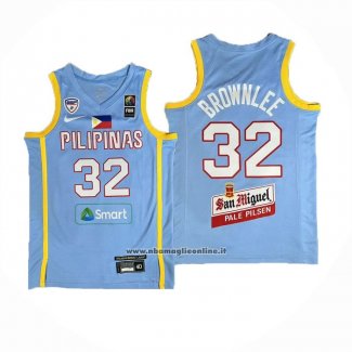 Maglia Filippino Justin Brownlee # 32 Olimpiadi 2024 Blu