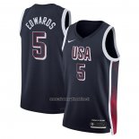 Maglia USA 2024 Anthony Edwards # 5 Blu