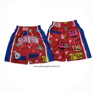 Pantaloncini Philadelphia 76ers Slap Sticker Rosso