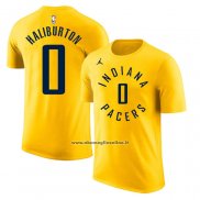 Maglia Manica Corta Indiana Pacers Tyrese Haliburton Or