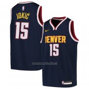 Maglia Bambino Denver Nuggets Nikola Jokic #15 Icon 2020-21 Blu