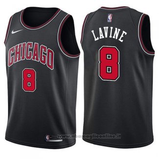 Maglia Chicago Bulls Zach Lavine NO 8 Statement 2017-18 Nero