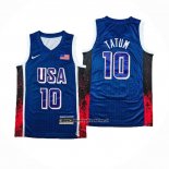 Maglia USA 2024 Jayson Tatum # 10 Blu1