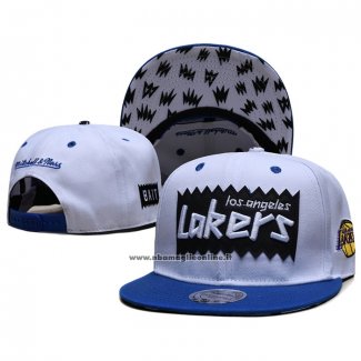 Cappellino Los Angeles Lakers Mitchell & Ness Sta3 Wool Snapback Bianco