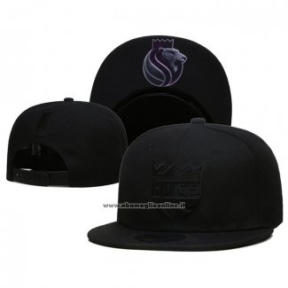 Cappellino Sacramento Kings Black On Black 9FIFTY Snapback Nero