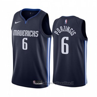 Maglia Dallas Mavericks Kristaps Porzingis NO 6 Statement 2019-20 Blu