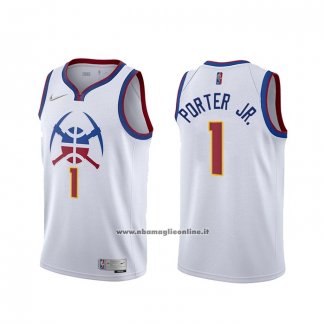 Maglia Denver Nuggets Michael Porter Jr. #1 Earned 2020-21 Bianco