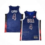 Maglia USA 2024 Stephen Curry #4 Blu