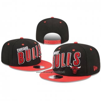 Cappellino Chicago Bulls Adjustable Stacked Slant 9FIFTY Nero Rosso