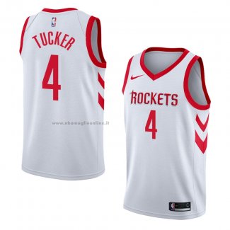 Maglia Houston Rockets P.j. Tucker NO 4 Association 2017-18 Bianco