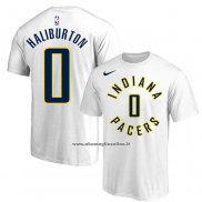 Maglia Manica Corta Indiana Pacers Tyrese Haliburton Bianco