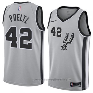 Maglia San Antonio Spurs Jakob Poeltl NO 42 Statement 2018 Grigio