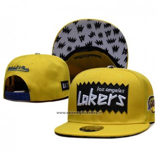 Cappellino Los Angeles Lakers Mitchell & Ness Sta3 Wool Snapback Giallo