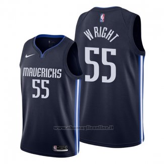 Maglia Dallas Mavericks Delon Wright NO 55 Statement Blu