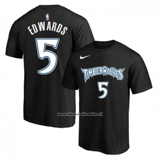 Maglia Manica Corta Minnesota Timberwolves Anthony Edwards Nero