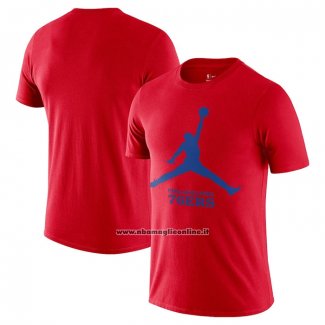 Maglia Manica Corta Philadelphia 76ers Essential Jumpman Rosso