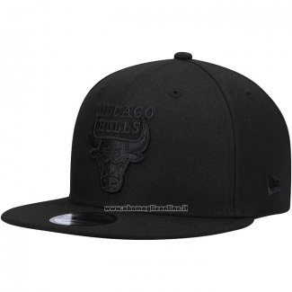 Cappellino Chicago Bulls Black On Black 9FIFTY Snapback Nero