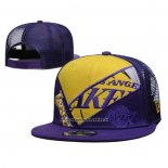 Cappellino Los Angeles Lakers Criss Cross 9FIFTY Trucker Snapback Viola Giallo