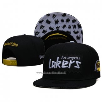 Cappellino Los Angeles Lakers Mitchell & Ness Sta3 Wool Snapback Nero