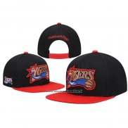 Cappellino Philadelphia 76ers Mitchell & Ness Nero Rosso