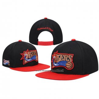 Cappellino Philadelphia 76ers Mitchell & Ness Nero Rosso