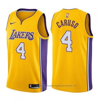 Maglia Los Angeles Lakers Alex Caruso NO 4 Icon 2017-18 Or