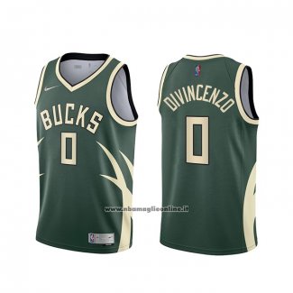 Maglia Milwaukee Bucks Donte DiVincenzo #0 Earned 2020-21 Verde