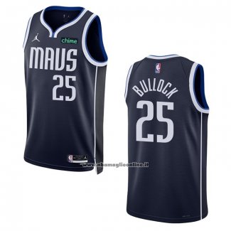 Maglia Dallas Mavericks Reggie Bullock #25 Statement 2022-23 Blu