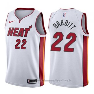 Maglia Miami Heat Luke Babbitt NO 22 Association 2017-18 Bianco